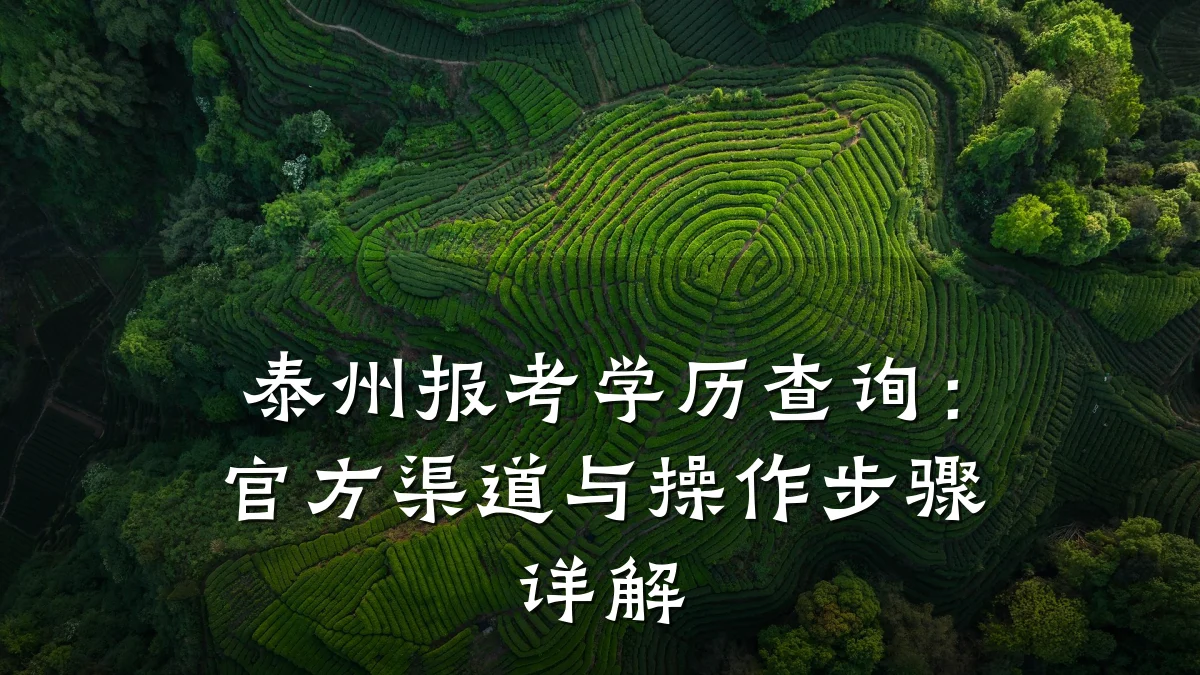 泰州报考学历查询:官方渠道与操作步骤详解