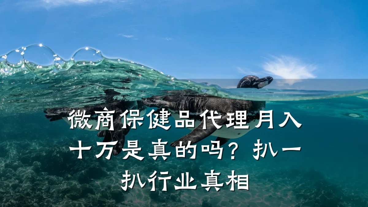 微商保健品代理月入十万是真的吗？扒一扒行业真相